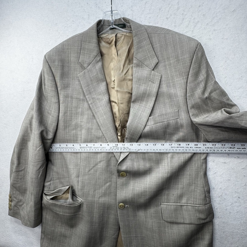 Ralph Lauren 100% Wool Blazer Mens 46R Made In Canada Grey Single Breasted Lined - Picture 3 of 12